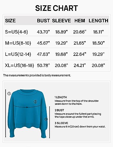 MEROKEETY Womens Cropped Sweaters Causal Crewneck Batwing Sleeve Knit Top Side Split Oversized Pullover Sweater Jumper Brown Large