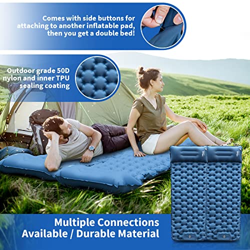 HiiPeak Sleeping Pad for Camping- Ultralight Inflatable Sleeping Mat with Built-in Foot Pump, Upgraded Durable Compact Camping Air Mattress for Camping, Backpacking, Hiking, Tent Trap Traveling