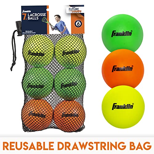 Franklin Sports Lacrosse Balls - Soft Rubber Lacrosse Balls for Kids - Perfect for Beginners & First Time Players - Softer & Smaller Construction Than Regulation Balls for Safe Play - Pack of 6