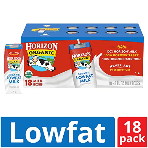 Horizon Organic Shelf-Stable 1% Low Fat milk Boxes, 8 Fl Oz (Pack of 18)