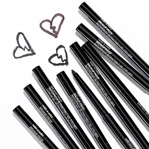 wet n wild Mega Last Breakup Proof Liquid Waterproof Eyeliner, Blackest Black, Quick Drying Retractable Gel Eyeliner, Smudge Resistant, Long Lasting 16 Hour Wear, Ultra Fine Brush Tip Pen