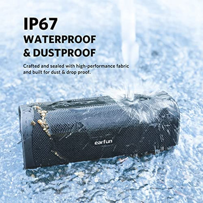 EarFun Bluetooth Speaker, UBOOM L Portable Wireless Speaker 28W Loud Stereo Sound, Rich Bass, IP67 Waterproof & Dustproof, Dual Pairing, Built-in Mic, Low Latency for Party, Indoor & Outdoor