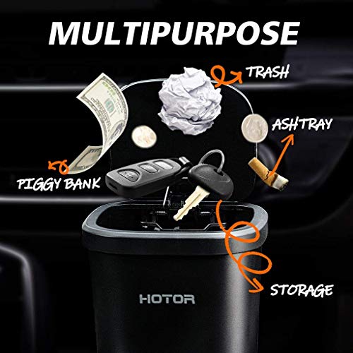 HOTOR Car Trash Can, Car Trash Cup with 30 Additional Car Trash Bags for Exclusive Using, Multipurpose Trash Can for Car, Office & Home to Meet Various Needs - 2 Packs