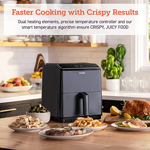 COSORI Pro III Air Fryer Dual Blaze, 6.8-Quart, Precise Temps Prevent Overcooking, Heating Adjusts for a True Air Fry, Bake, Roast, and Broil, Even and Fast Cooking, In-App Recipes, 1750W, Dark gray