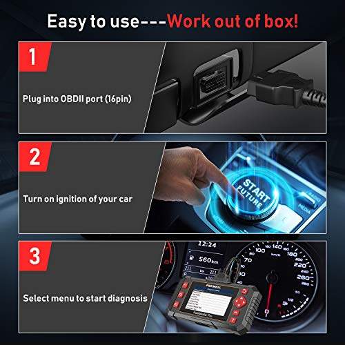 FOXWELL Car Scanner NT604 Elite OBD2 Scanner ABS SRS Transmission, Check Engine Code Reader,Diagnostic Scan Tool with SRS Airbag Scanner, Car Diagnostic Scanner for All Cars with Battery Test