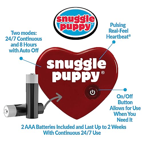 Original Snuggle Puppy Heartbeat Stuffed Toy for Dogs. Pet Anxiety Relief and Calming Aid, Comfort Toy for Behavioral Training in Black