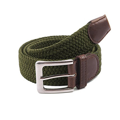 Gelante Canvas Elastic Fabric Woven Stretch Multicolored Braided Belts 2041-OLIVE-S