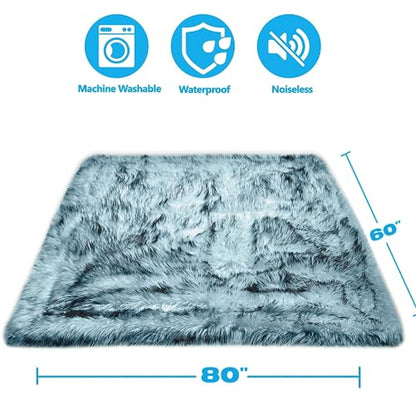 Waterproof Dog Blanket, Plush Throw for Sleeping, Whelping, and Comfort, Pet Fur, Bed, Car, Couch, and Furniture Protection with Soft, Stain Resistant Surface, Machine Washable (80" x 60", Grey)
