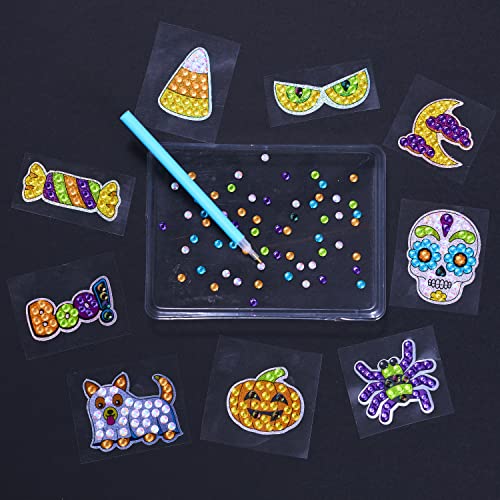 Creativity for Kids Big Gem Diamond Painting Kit - Halloween Stickers and Suncatchers, Halloween Crafts for Kids Ages 6-8+, Diamond Art for Kids