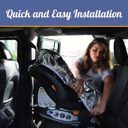 Car Seat Sun Shade Cover - Keep Your Baby's Carseat at a Cooler Temperature - Covers and Blocks Out Heat & Sun - More Comfortable for Baby or Child - Protection from UV Sunlight - Mommy's Helper