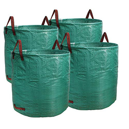 PHYEX Professional 4-Pack 132 Gallon Gardening Bags for Lawn Yard, Extra Large Reusable Leaf, Waste and Trash Container