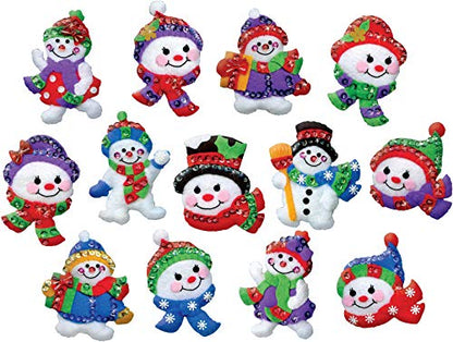 Design Works Crafts Jolly Snowmen Felt Ornament Kit, White