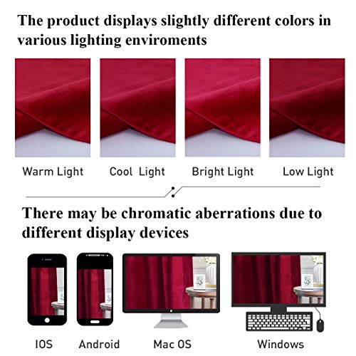 StangH Theater Velvet Curtains Red - Winter Season Decor Soft Thick Velvet Drapes Sunlight Dimming Privacy Protect Panels for Master Bedroom/Halloween, 52 x 84 inches, 2 Panels