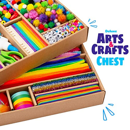 Blue Squid Arts and Craft Supplies for Kids - 3000+pcs Deluxe Craft Chest, Giant Arts and Crafts Kit, Craft Box of Art Supplies for Kids, Kids Craft Supplies & Materials