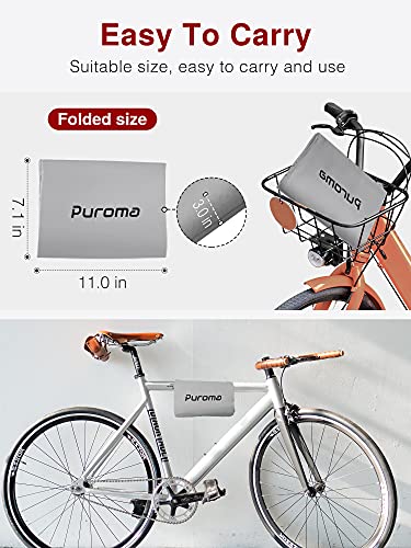 Puroma Bike Cover Outdoor Waterproof Bicycle Covers Rain Sun UV Dust Wind Proof with Lock Hole for Mountain Road Electric Bike, XL (Black&Silver)