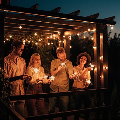 Newhouse Lighting 48ft. 25-Socket Smart LED String Outdoor Lights, Smart Life App,Works with Alexa,Dimmable Outdoor Patio Accessories with Timer,G40 E17,30W,2700K,Black,SMG40STRING15