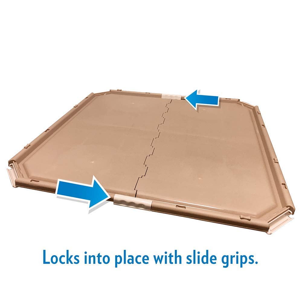 OUT! Dog Pad Holder | Portable Tray for Pet Training and Puppy Pads | Protection Against Pad Leakage, Bunching, and Shredding | Fits Pads 21 x 21 Inches or Larger,Brown