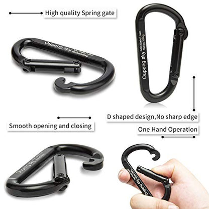 Carabiner Clip，855lbs，3" Heavy Duty Caribeaners for Hammocks,Camping Accessories,Hiking,Keychain,Outdoors and Gym etc,Spring Snap Hook Carabiners for Dog Leash,Harness and Key Ring,2 PCS,Black