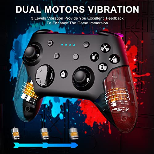 Feirsh Switch Controller, Wireless Pro Switch Controller for Nintendo Switch/Lite/OLED, Nintendo Switch Controller with Dual Vibration, Gyro Axis, Motion Support Wake Up and Adjustable Turbo