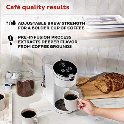 Instant Pot Solo Single Serve Coffee Maker,From the Makers of Instant Pot,K-Cup Pod Compatible Coffee Brewer,Includes Reusable Coffee Pod&Bold Setting,Brew 8 to 12oz.,40oz. Water Reservoir,White