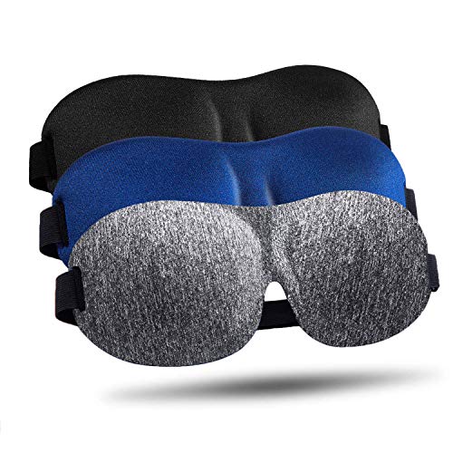 Sleep Mask for Side Sleeper 3 Pack, 100% Blackout 3D Eye Mask for Sleeping, Night Blindfold for Men Women