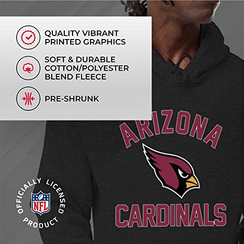 Team Fan Apparel NFL Adult Gameday Hooded Sweatshirt - Poly Fleece Cotton Blend - Stay Warm and Represent Your Team in Style (Arizona Cardinals - Black, Adult Medium)