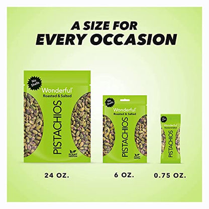 Wonderful Pistachios No Shells, Roasted & Salted Nuts, 75 Ounce Bags (Pack of 9), Protein Snack, On-the Go, Individually Wrapped Healthy Snack