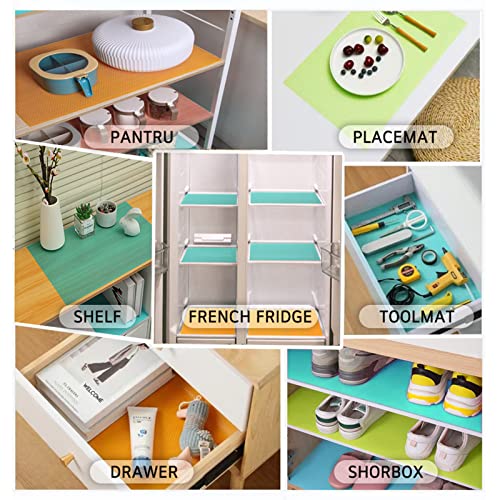 8 Pcs Refrigerator Liners,Washable Cuttable Refrigerator Liner Fits Any Refrigerator Size,Home Kitchen Gadgets Accessories for Non-Slip Waterproof Refrigerator Liner Drawer Table Mat Utensil Coaster