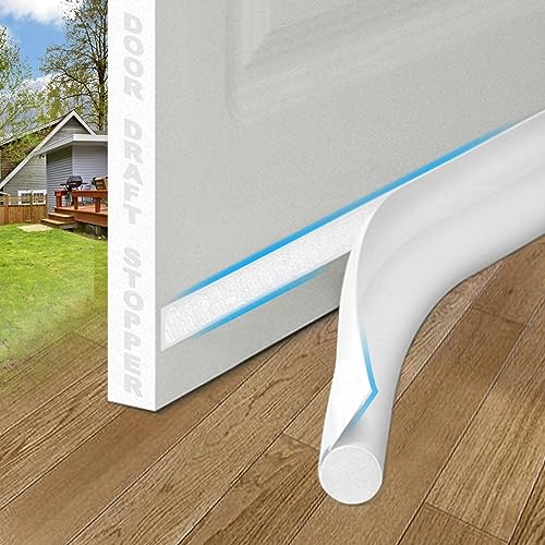 MAXTID Under Door Draft Stoppers 36 Inch White Door Draft Blocker Sound Proof Draft Guard for Bottom of Doors Seal Gap Reduce Noise, Cold Air, Dust, Smoke, Wind/Breeze Underdoorseal Door Sweep