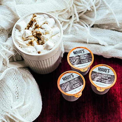 Maud's Dark Hot Chocolate (Loco Hot Cocoa), 50ct. Solar Energy Produced Recyclable Single Serve Gluten Free Dairy Free Hot Cocoa Pods, 100% California Blended Hot Chocolate, KCup Compatible