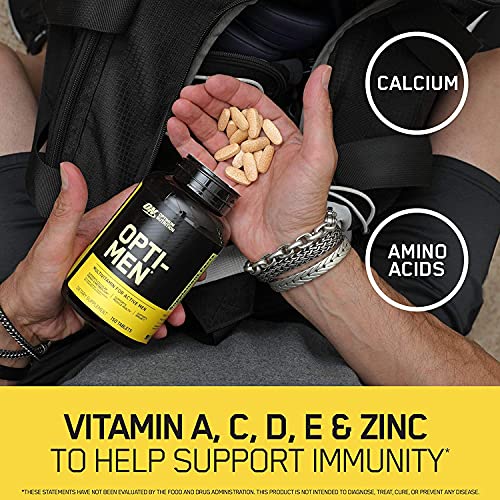 Optimum Nutrition Opti-Men, Vitamin C, Zinc and Vitamin D, E, B12 for Immune Support Mens Daily Multivitamin Supplement, 90 Count (Packaging May Vary)