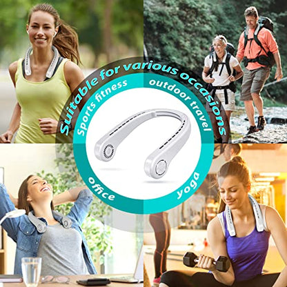 UseeShine Portable Neck Fan. bladeless neck fan,for Indoor Outdoor Travelling,USB Rechargeable Personal Fan, Rechargeable, Headphone Design,3 Speeds Operated Adjustable,neck fans for women