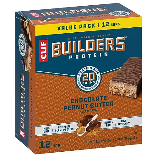 CLIF Builders - Chocolate Peanut Butter - Protein Bars - 2.4 oz. (12 Pack)