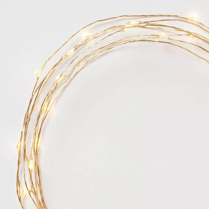 Room Essentials 90ct Extended LED Fairy Lights, 30 ft Gold Color Starry String with Copper Wire, USB or Battery Powered (2)