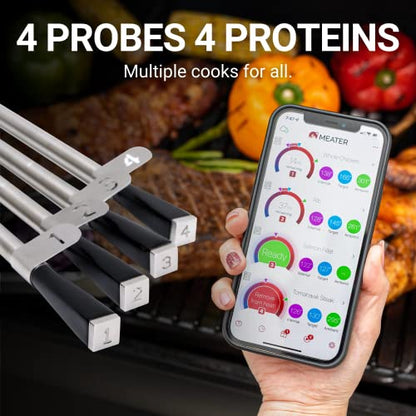 MEATER Block: 4-Probe Premium WiFi Smart Meat Thermometer | for BBQ, Oven, Grill, Kitchen, Smoker, Rotisserie | iOS & Android App | Apple Watch, Alexa Compatible | Dishwasher Safe