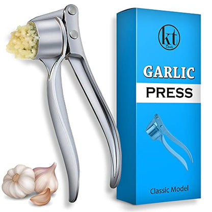 Garlic Press Mincer Ginger Crusher Squeezer Heavy Duty Metal Garlic Presser Chopper Slicer (Classic)