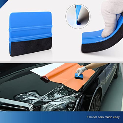 Ehdis 7 Pieces Vehicle Glass Protective Film Car Window Wrapping Tint Vinyl Installing Tool: Squeegees, Scrapers, Film Cutters