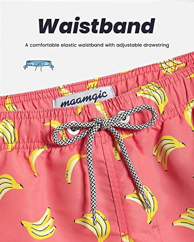 maamgic Mens Summer Quick Dry Beachwear Swim Trunks Swim Suit with Mesh Lining