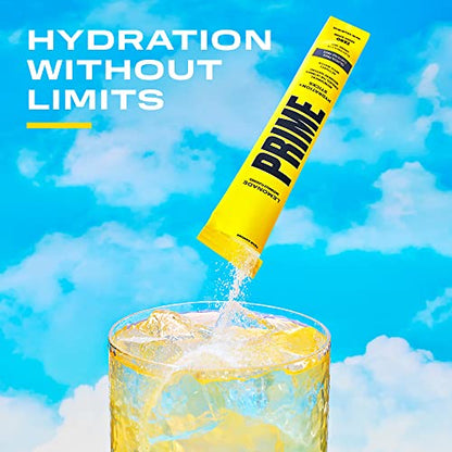 Prime Hydration+ Stick Pack | LEMONADE | 6 Sticks | Electrolyte Drink Mix | 10% Coconut Water | 250mg BCAAs | Antioxidants | Naturally Flavored | Zero Added Sugar | Easy Open Single-Serve Sticks