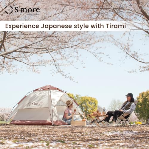 S'more Tirami Instant Setup Camping Tent, Dome Tent Included Rainfly Blocks Wind & Rain, Lightweight and Easy Set Up Outdoor Tent, 1/2 Person Quick Pop Up Tent Great for Hiking, Backing, Marshmallow