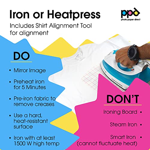 PPD Inkjet Iron-On Dark T Shirt Transfers Paper 11x17" Pack of 10 Sheets (PPD-107-10)