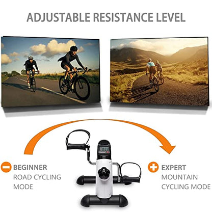 Mini Exercise Bike TODO Pedal Exerciser Foot Peddler Portable Therapy Bicycle with Digital Monitor