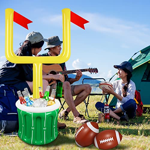 Zhanmai 3 Pieces Inflatable Football Drink Cooler, Inflatable Goal Post Drink Beverage Football Cooler for Game Day, Tailgate Accessories Sports Theme Party Favors Supplies(Soccer)