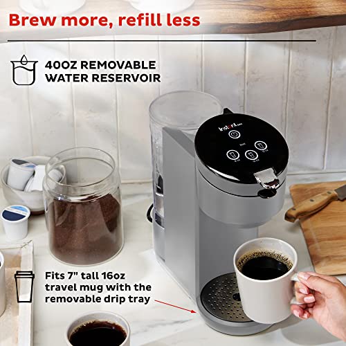 Instant Pot Solo Single Serve Coffee Maker,From the Makers of Instant Pot,K-Cup Pod Compatible Coffee Brewer,Includes Reusable Coffee Pod&Bold Setting,Brew 8 to 12oz.,40oz. Water Reservoir,Grey