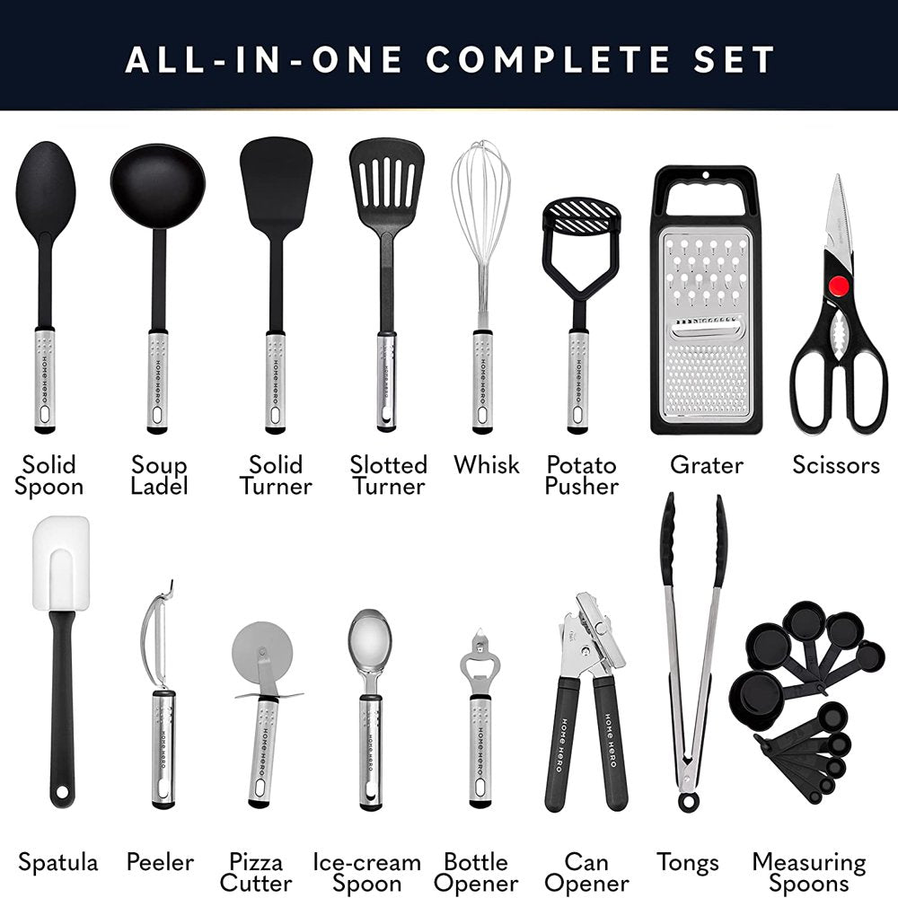  Kitchen Utensils - Cooking Utensil Set - Kitchen Gadgets Set - 25 Pcs