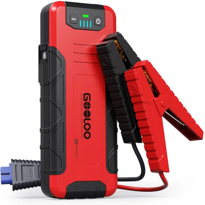 GOOLOO 4500A Car Battery Jump Starter, (for 10L Gas or Upto 8L Diesel) Powerful Car Jump Starter with USB Quick Charge, 12V Jump Pack with LED Light