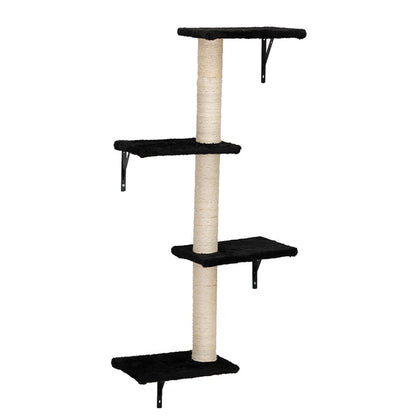 Pefilos Cat Wall Shelves and Perches Set of 5, Sleeping Playing Lounging Climbing Cat Tree House for Multiple Cats, Black