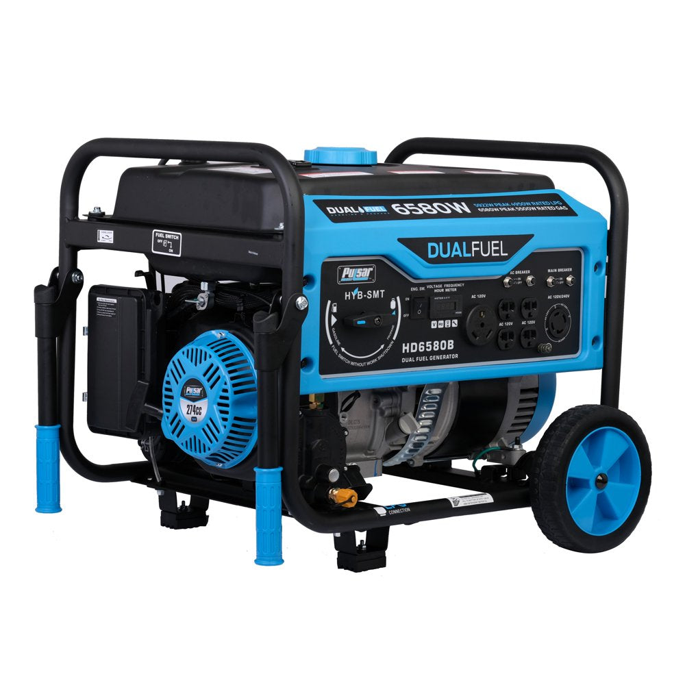 Pulsar 6580-Watt Dual Fuel Portable Generator HD6580B - CARB Compliant