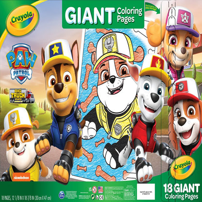 Crayola Paw Patrol Giant Coloring Book Pages, 18 Coloring Pages, Gifts for Kids, Ages 3+