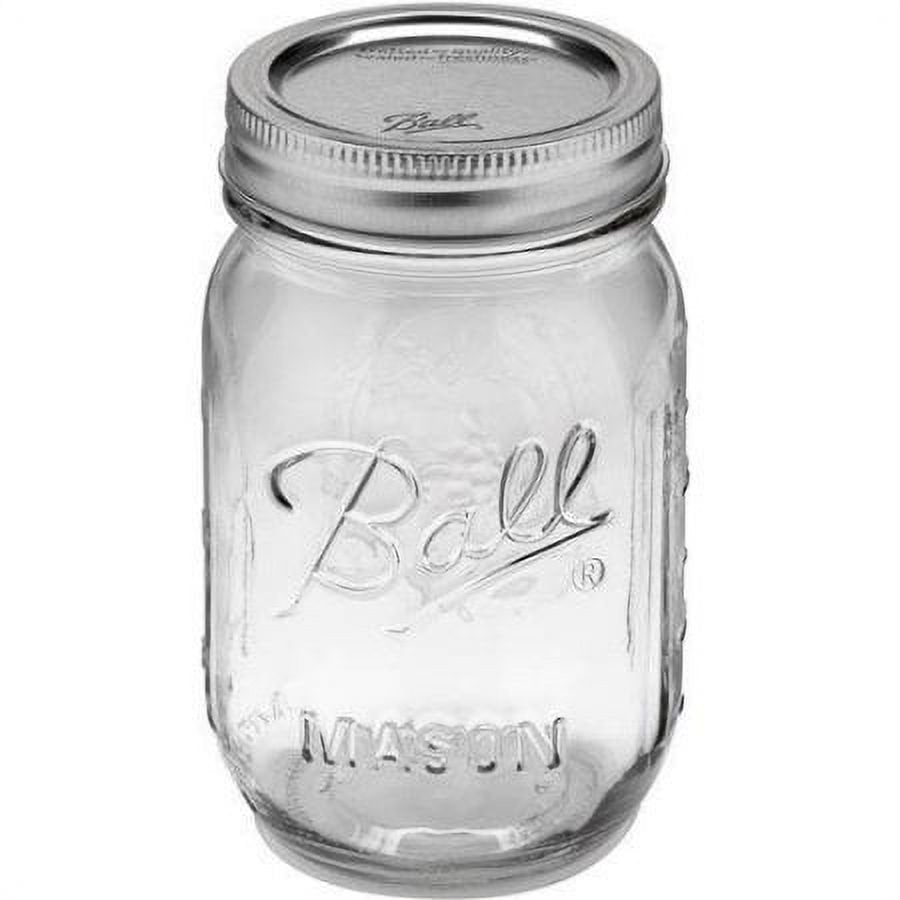 Ball Regular Mouth 16oz Pint Mason Jars with Lids & Bands, 12 Count